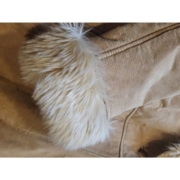 Vintage Wilson's Leather Coat Women's Large Tan Suede Y2K Penny Lane Faux Fur - Picture 6 of 6